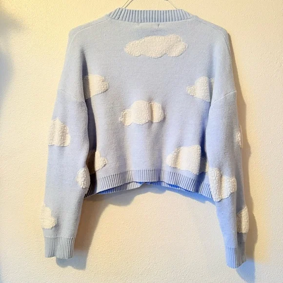 Sky Blue Cloud Pattern Cardigan - Picture 4 of 4